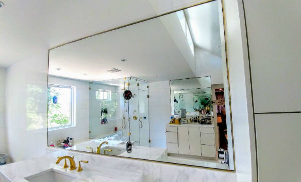 custom-framed glass mirror