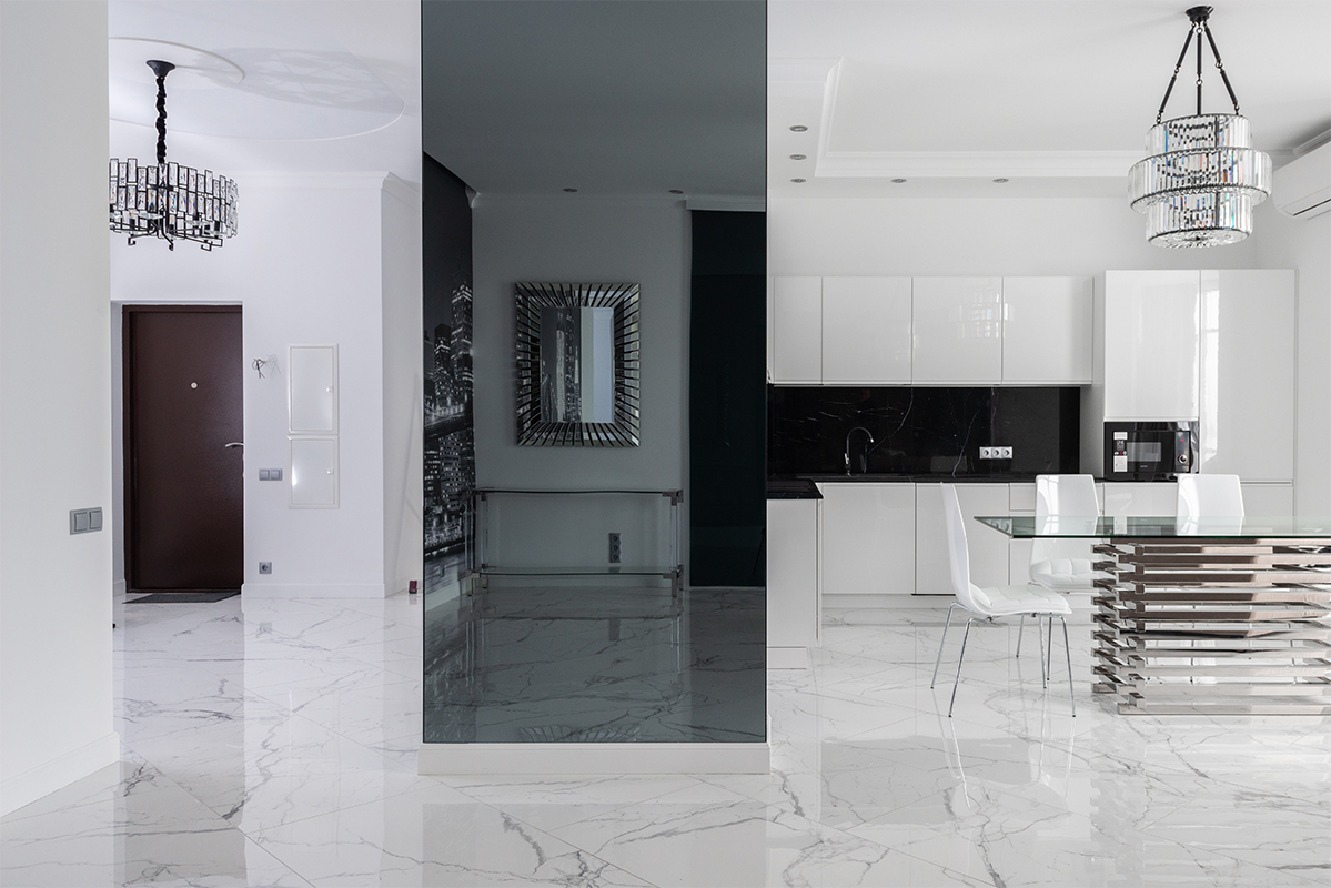 Glass front frameless cabinet 