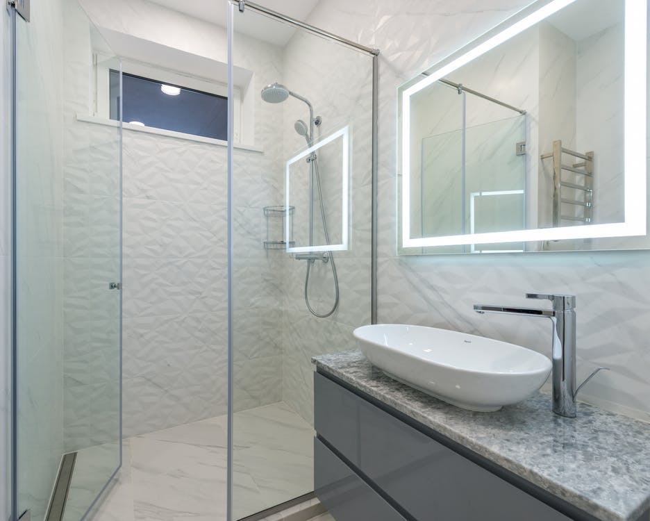 a white bathroom